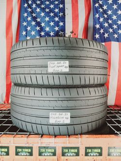 2 Used Tires Size: 245/35ZR21  Michelin Pilot Sport 4S Max Performance Summer Tire for Sportscars 245 35 21 Max Performance Sum
