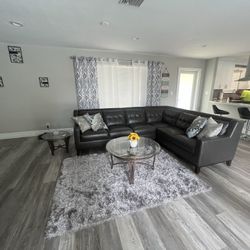 Large Leather Sectional 