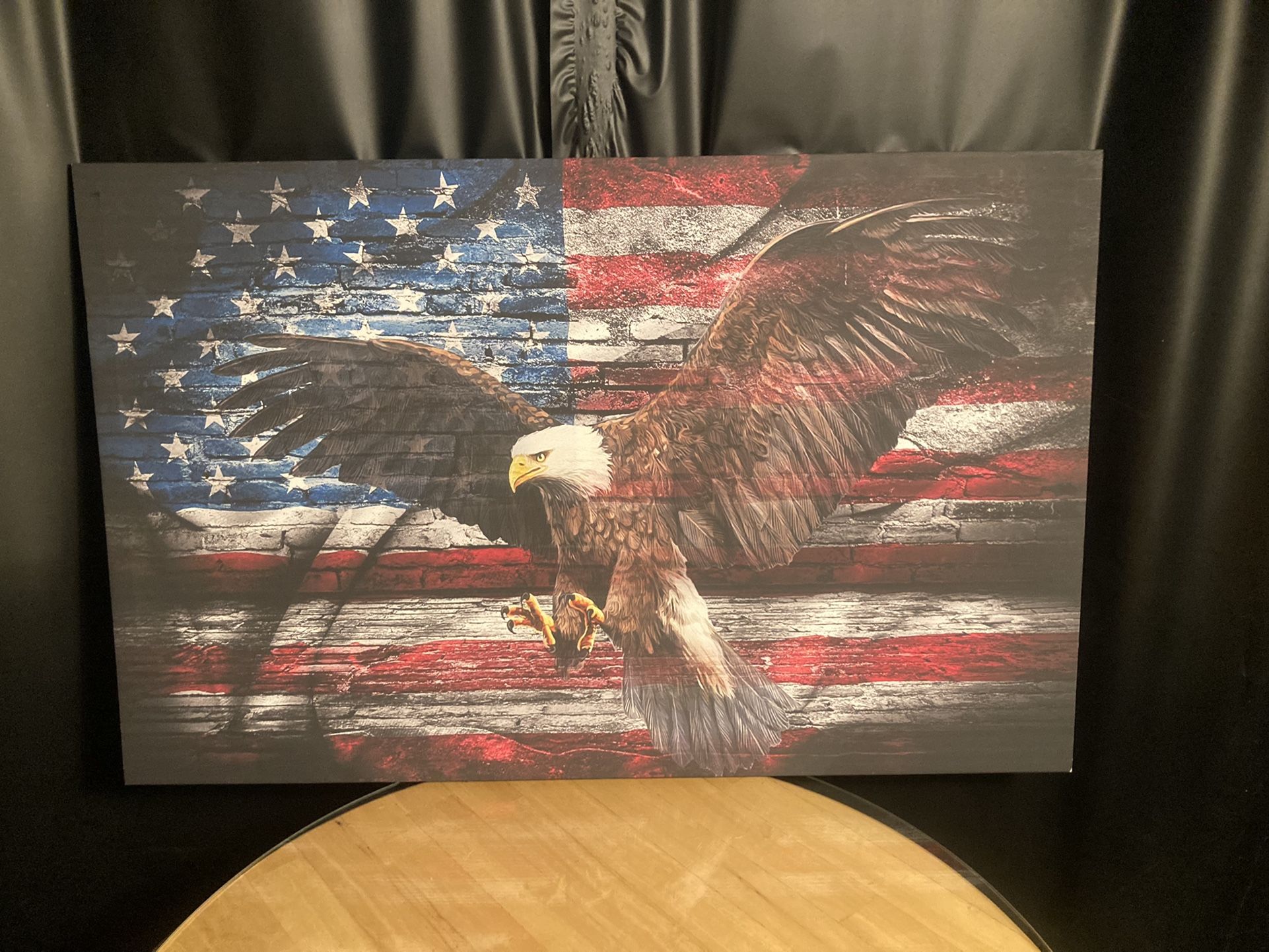 Canvas Eagle/American Flag Picture