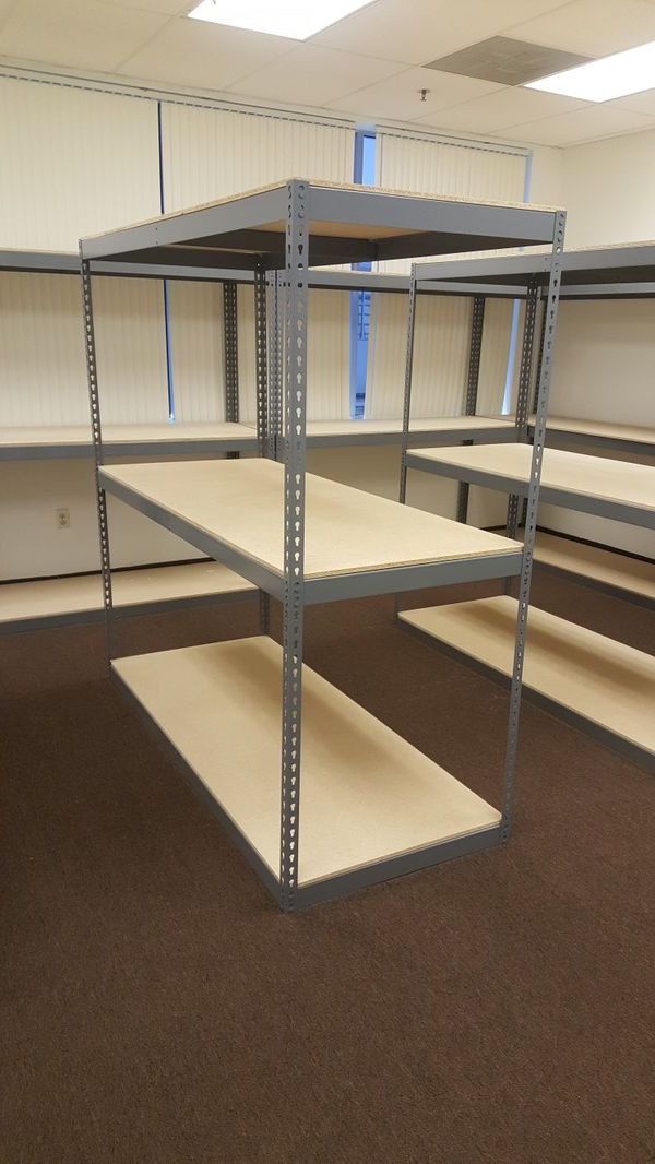 Warehouse Shelving 72 in W x 30 in D Steel Storage Racks New Boltless Archive Storage Shelves Delivery Available 