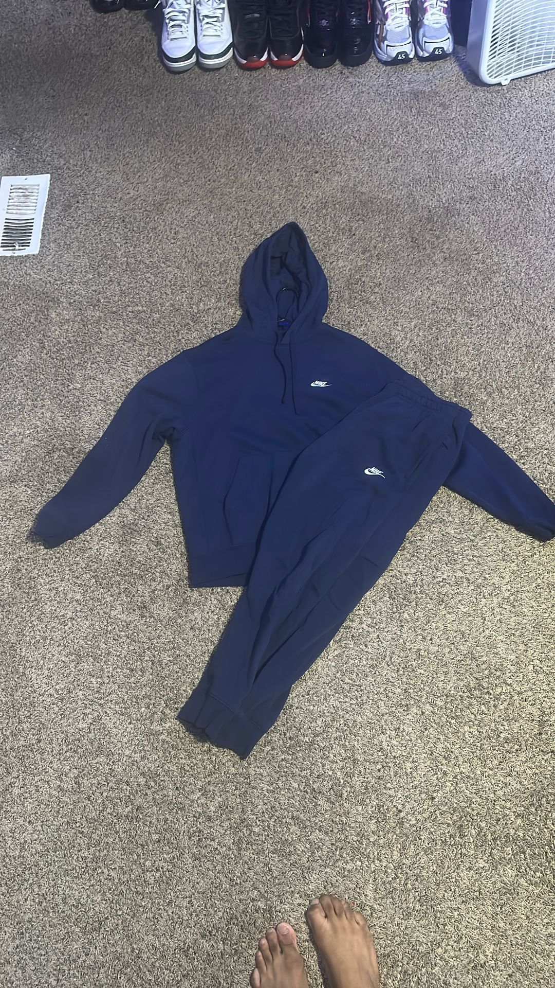 Navy Blue Nike Hoodie Set Size M