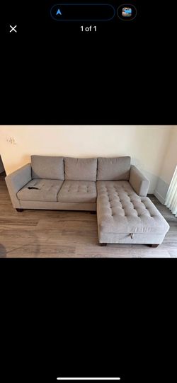 Gray Sectional With Storage