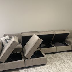 8-Piece Sectional w/ Storage + Converts to Queen Bed  $800 OBO