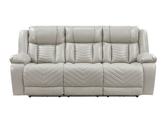 Huron Gray Power Double Reclining Sofa
