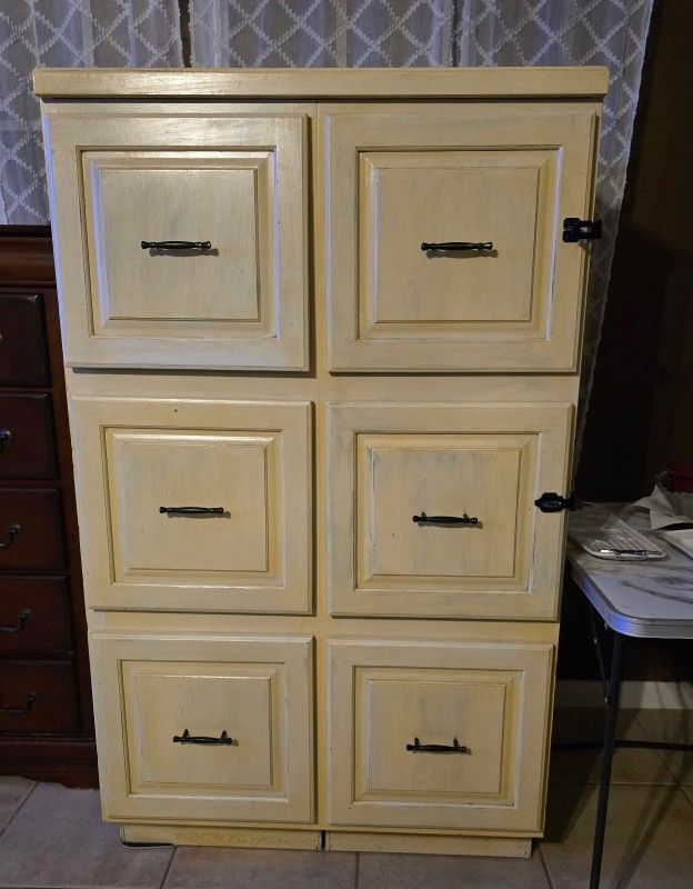 Dresser- Distressed-real wood  $125.00 OBO -Moving