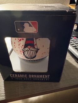Brand New MLB Angels Gnome Ceramic Ball Ornament 4 Inch
