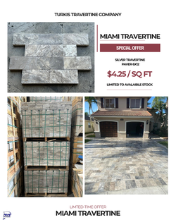 Silver Travertine Pavers 6x12 – $4.25/Sq Ft