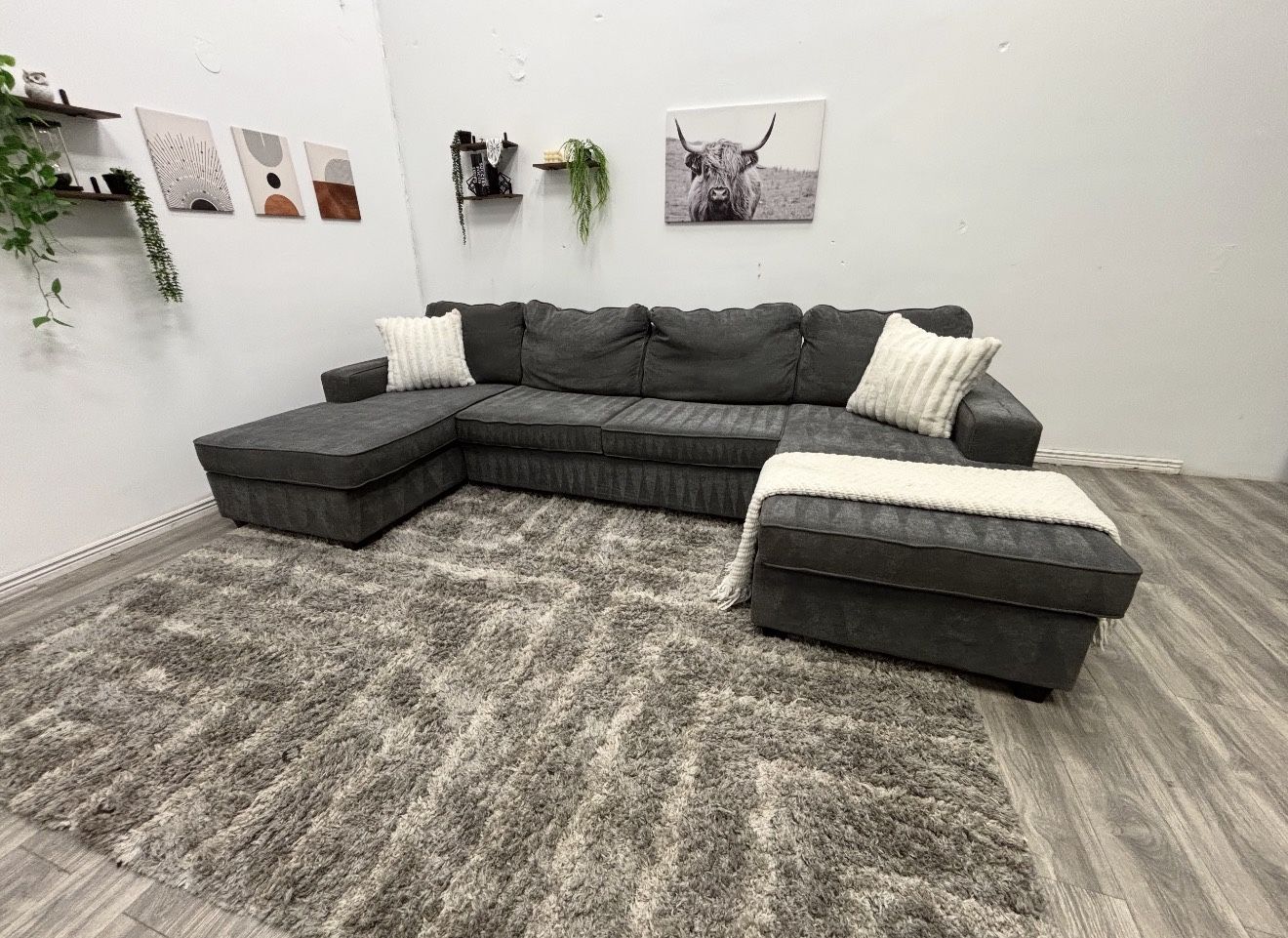 Grey Sectional Couch - Free Delivery