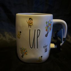 Rae Dunn Disney Pixar UP Movie Mug By Artisan Dug Russell Carl Balloons Cup