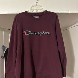 Champion Reverse Weave Long Sleeve Crewneck Sweatshirt Maroon Mens Size XL