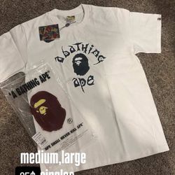 Bape Tee All White Design 