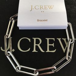 (NEW) WOMEN’S J.CREW FACTORY SILVER PAPER-CLIP LINK - SIZE: OS (ONE SIZE) 