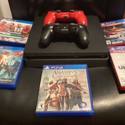 PS4 With Games And Controller And Cables