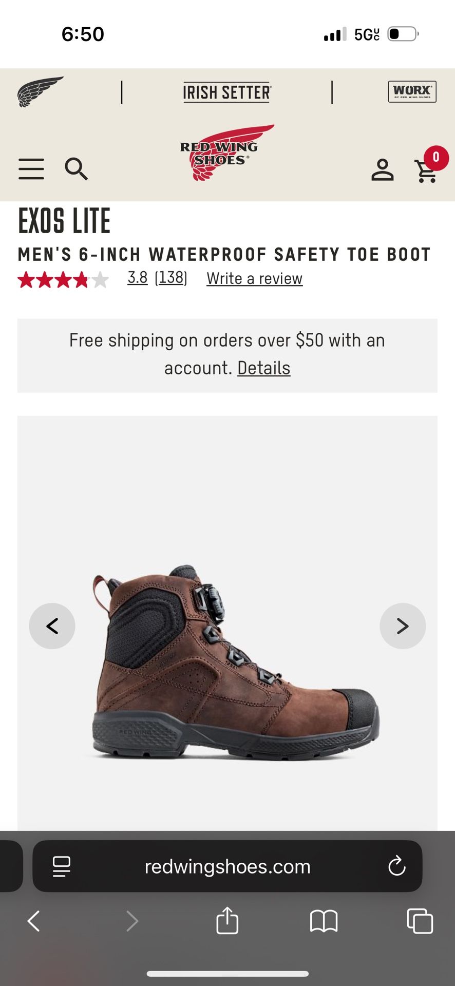 Construction Shoes Redwing Exos Elite 9.5D Comes With Box