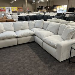 White Cream Feather Cloud Sectional