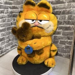 Vtg Garfield Hugging Pooky Bear Plush Toy By Dakin From 1978-81 12" 