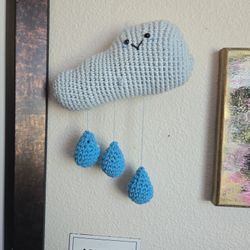 Cute Crocheted Umigarimi Cloud With Drops Of Rain