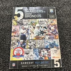 SAN DIEGO CHARGERS vs DENVER BRONCOS 2009 Magazine