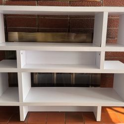 Alluring White 2-Tier Wooden Display Cabinet