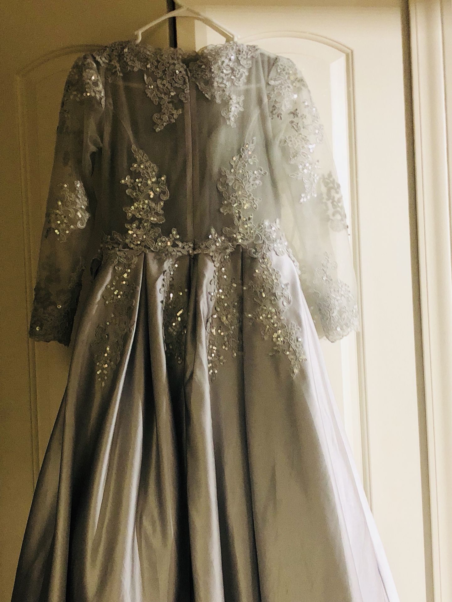 Stunning silver prom dress