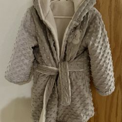 Kids Toddler Cartoon Hooded Plush Robe Animal Pajamas Fleece Bathrobe Children Sleepwear