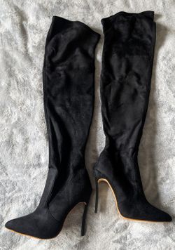 Over the knee boots with stylish heels