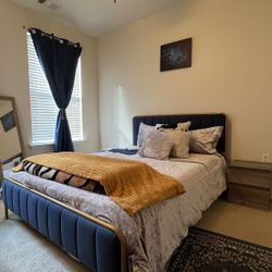 Queen Platform Upholstered Bed Frame