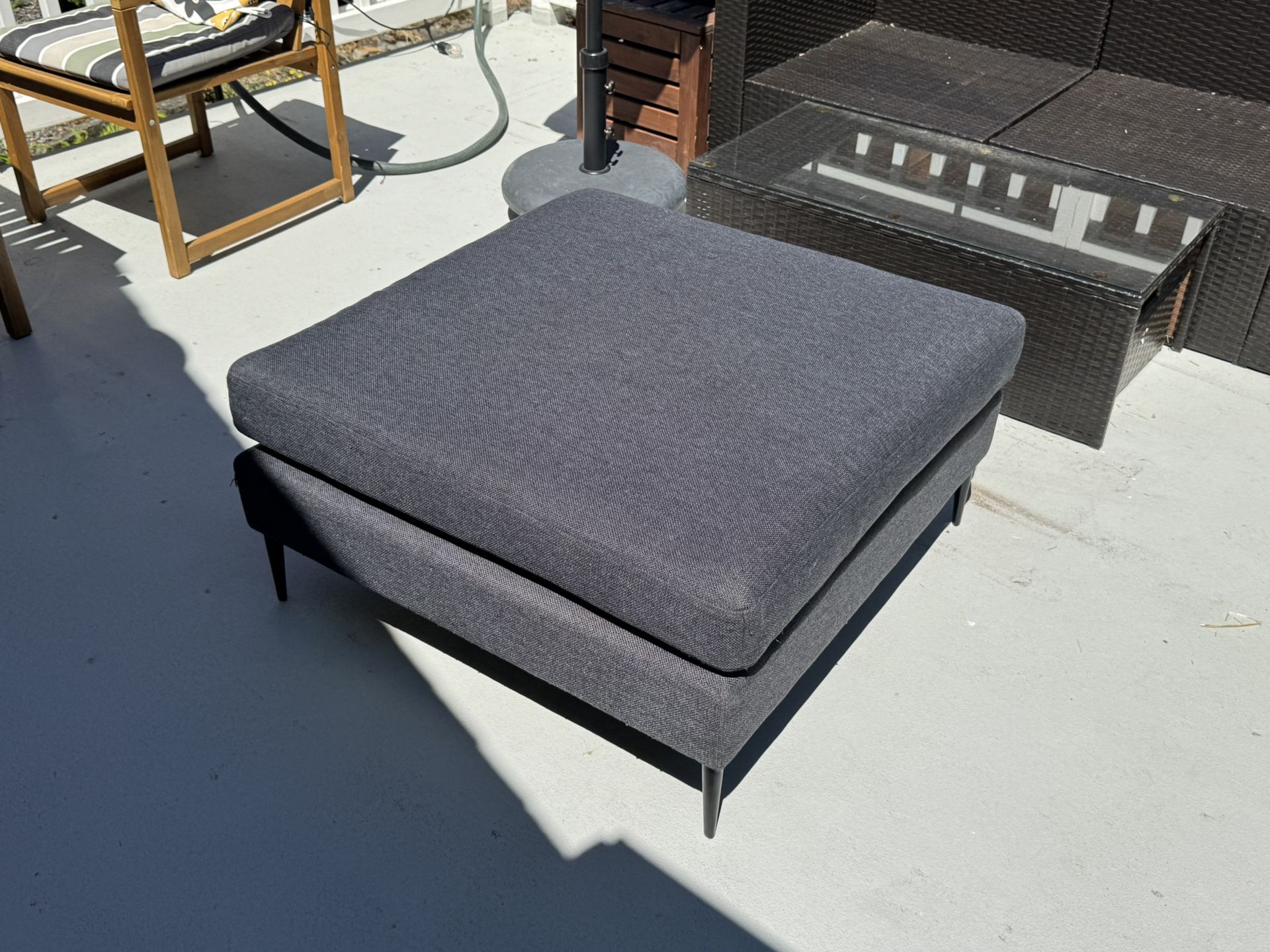 Article Blue/Grey Ottoman