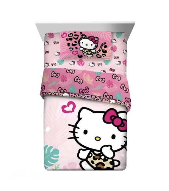 Twin Size Hello Kitty Comforter and Sheets, Pink, Sanrio