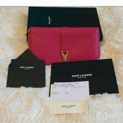 YSL Pink Leather Wallet