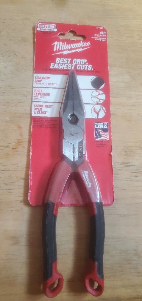 Milwaukee 8" Long Nose Pliers New 100% Authentic