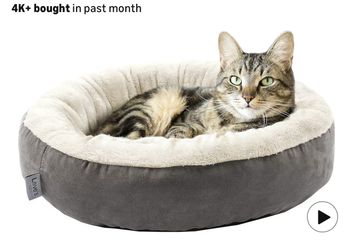 Love's cabin Round Donut Cat and Dog Cushion Bed, 20in Bed