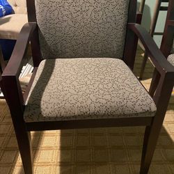 Wooden Armchair with Patterned Upholstery 