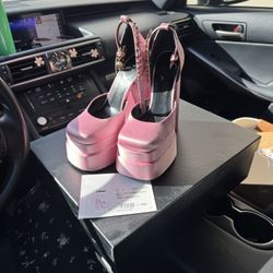 Versace Pink Platform Heels