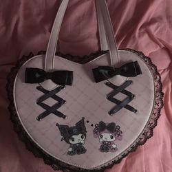 Hot Topic Her Universe My Melody X Kuromi Lolita Figural Heart Bag. Jirai Kei Style