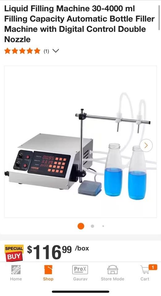 VEVOR Liquid Filling Machine 30-4000 ml Filling Capacity Automatic Bottle Filler Machine with Digital Control Double Nozzle