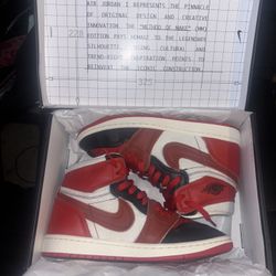 Air Jordan 1 Size 9 Method of Make High Sport Red Shoes Sneakers