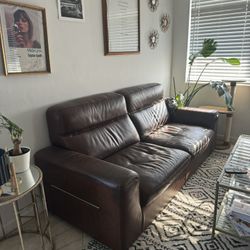 Brown leather Couch