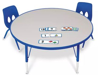 Lakeshore Round Kids Classroom Activity Table Blue