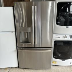 GE Stainless Steel French Door Fridge 35 3/4” W