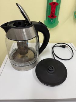 Used Glass Electric Kettle with Tea Infuser