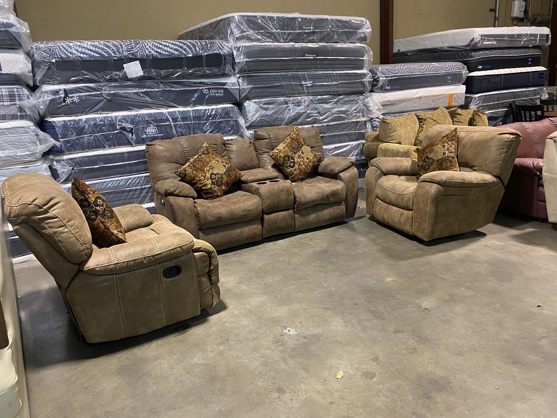 Recliner Sofas 3 Pieces 🪡