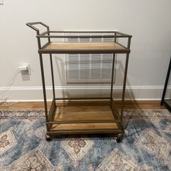 Brass & Wood bar Cart