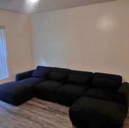 Modern Black Sectional Couch - Extra Comfy & Spacious