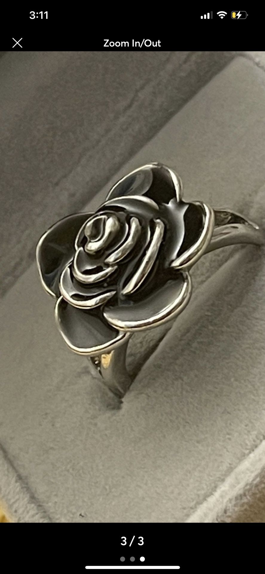 Black and silver ring size 6 1/2
