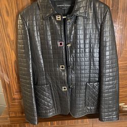 Adrienne Vittadinni Quilted Leather Jacket 