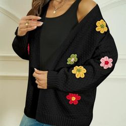 Cardigan Long Sleeve With Flowers 