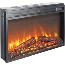 New 26 Inch Electric Fireplace Heater Insert with Realistic 3D Flame, Remote Control, Adjustable Bri