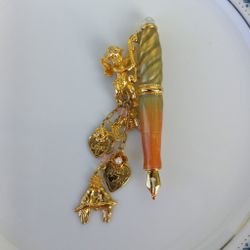 Kirks Folly Fountain Pen Cherub Charms Brooch Pin