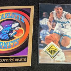 1993-94 Upper Deck #437 Muggsy Bogues /1990-91 Skybox Logo Check list Charlotte Hornets 